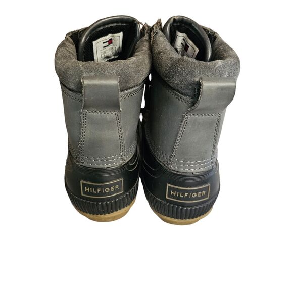 Tommy Hilfiger TM Charlie Water Resistant Leather Rubber Duck Boots Gray 8 - Picture 5 of 6